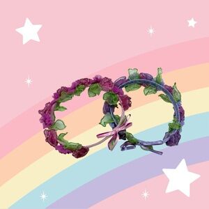 Floral fairy Headbands in Purple and Green